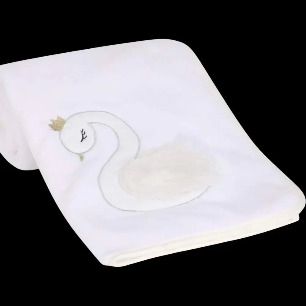 NEW Lambs & Ivy Retired White Signature Swan Princess Baby Blanket